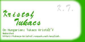 kristof tukacs business card